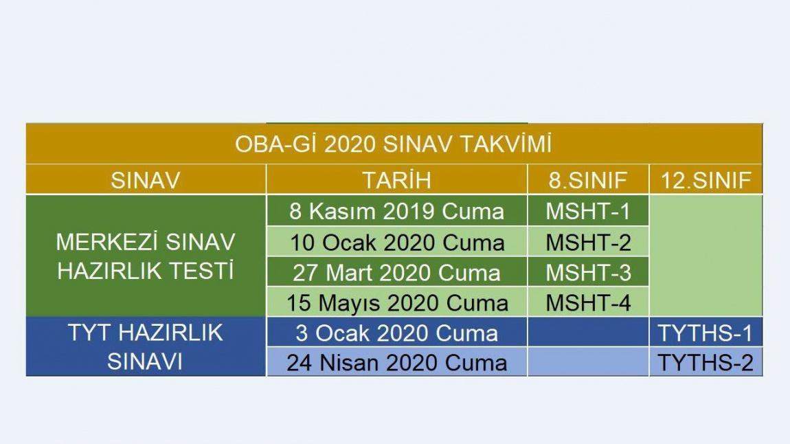 OBA-Gİ 2019/2020 SINAV TAKVİMİ YAYINLANDI